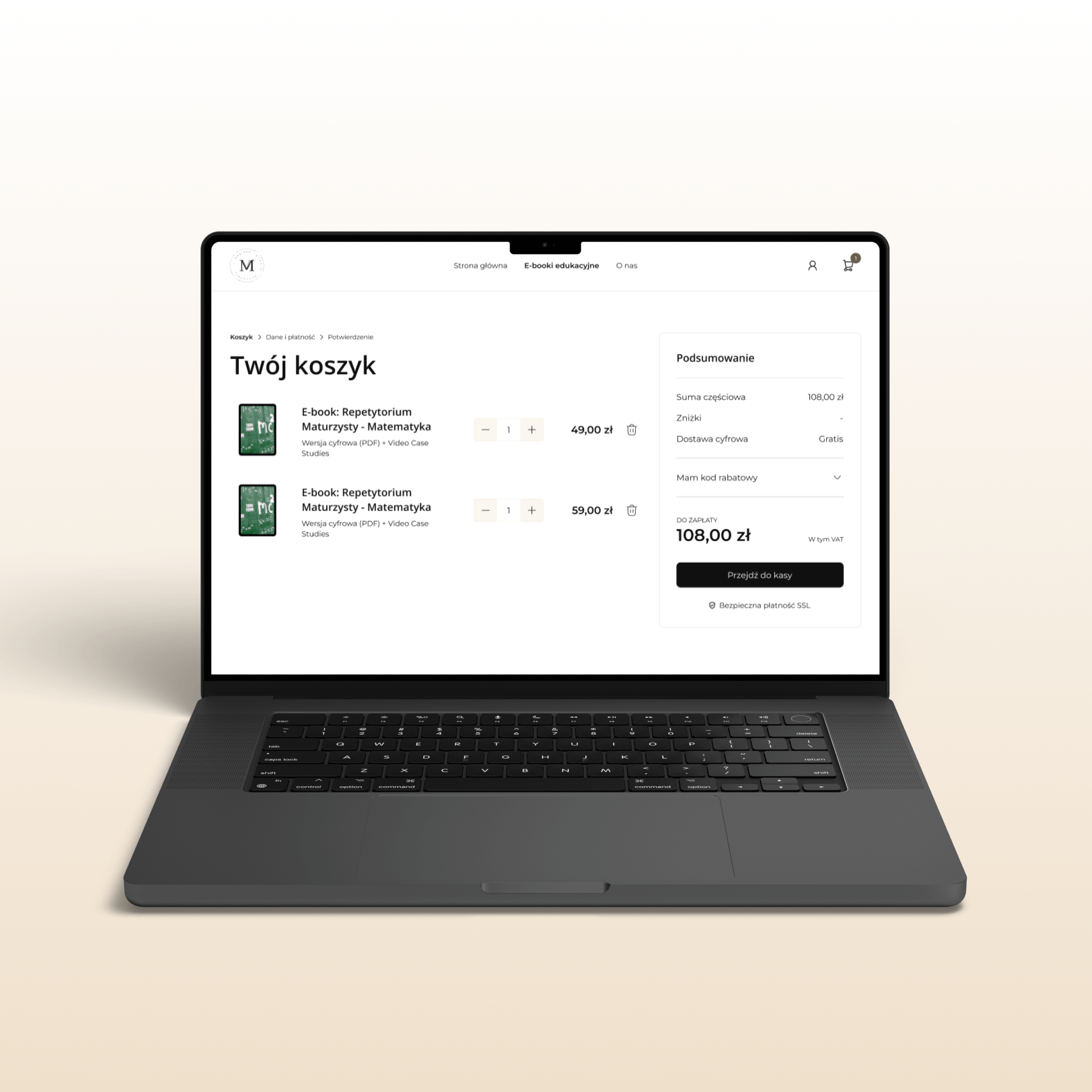 Makieta projektu Akademia na MacBooku