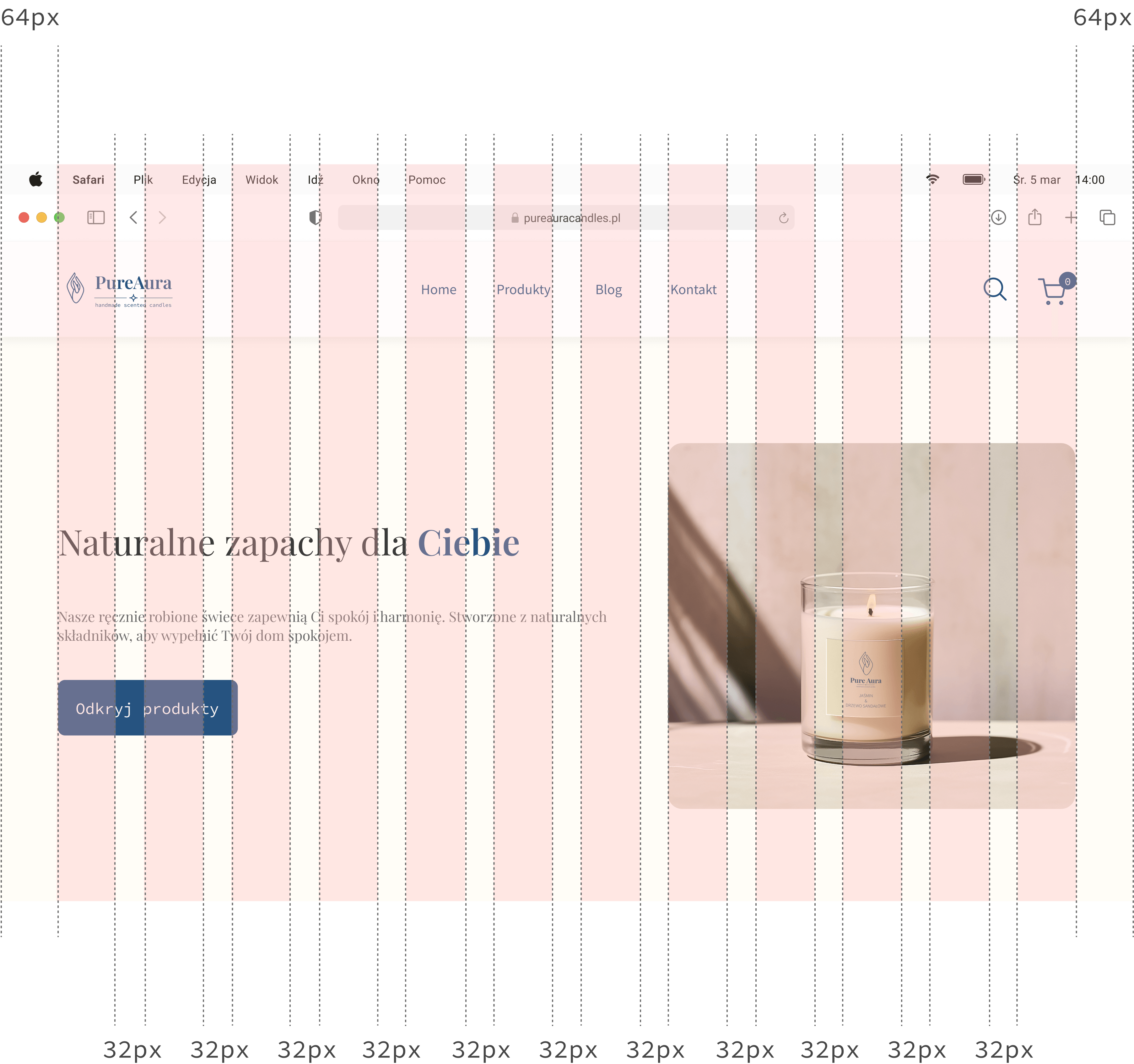 Desktop grid projektu AuraPura