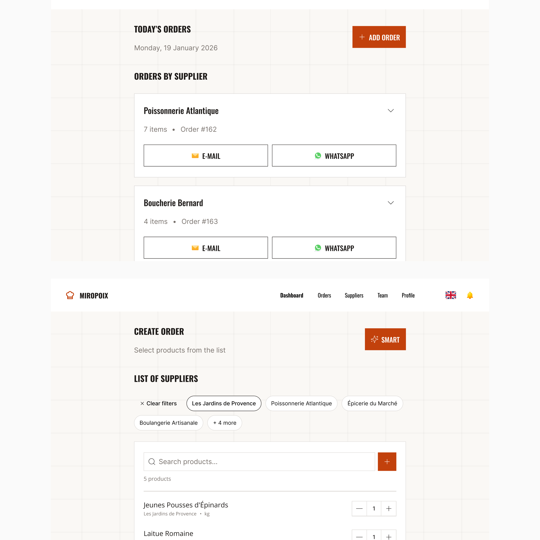Kluczowe widoki aplikacji Miropoix