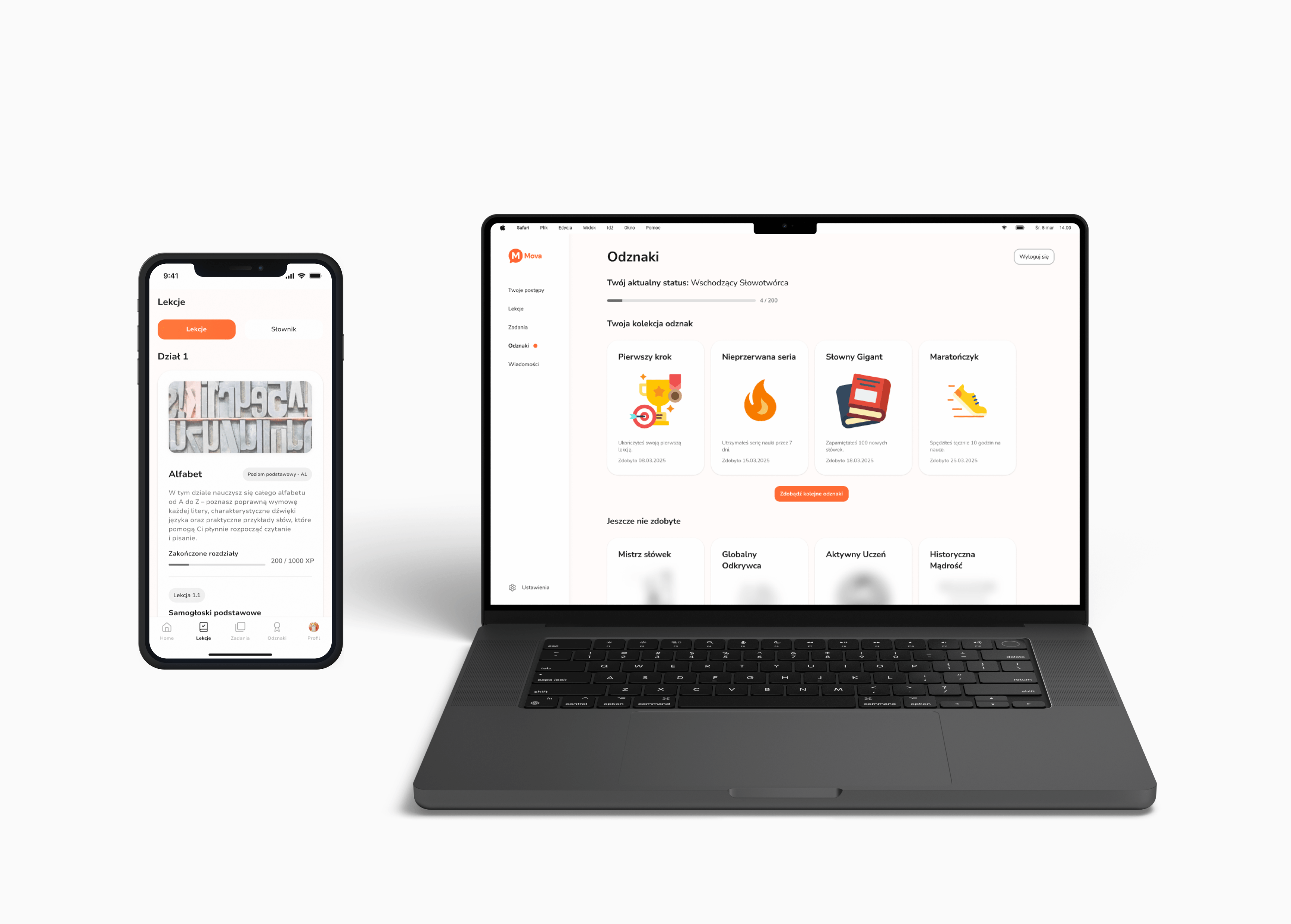 Widok wersji mobilnej Mova