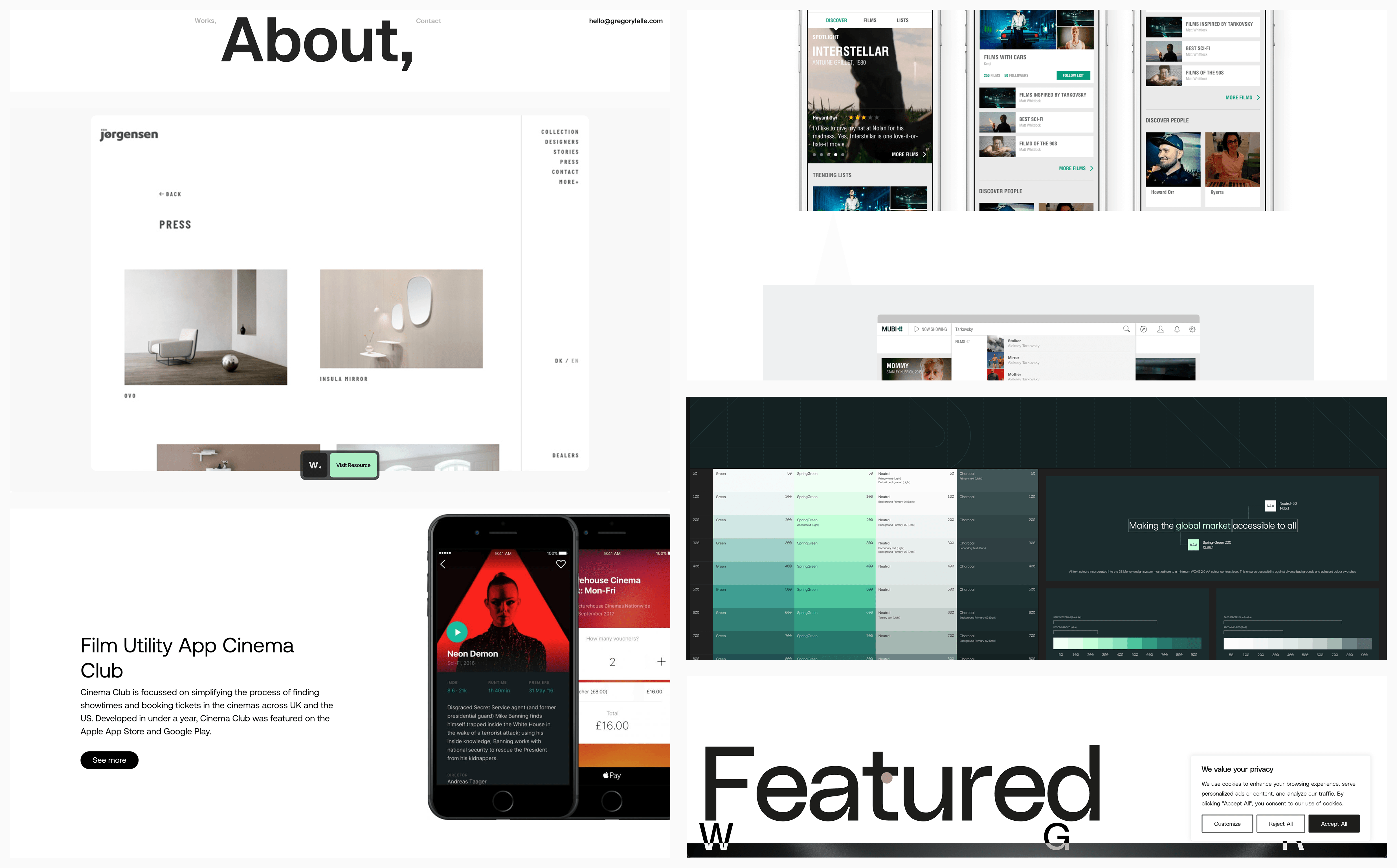 Moodboard i inspiracje do projektu portfolio